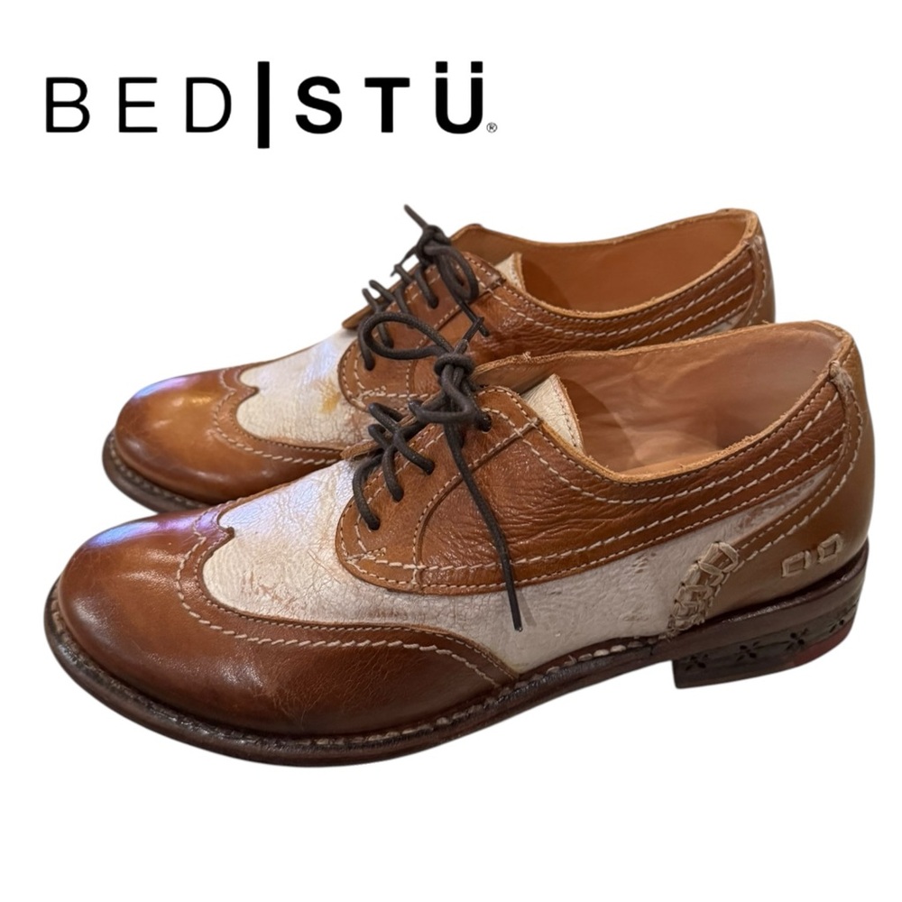Bed Stu Two-Tone Leather Lace-Up Loafers